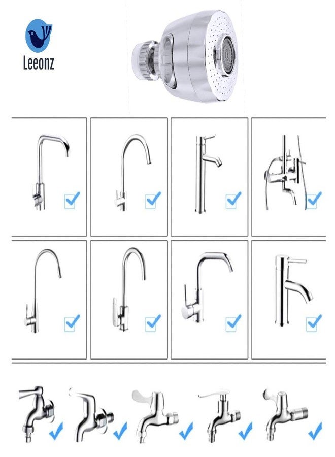 Leeonz Faucet Shower Can Rotate 360 Degrees Water Saving Kitchen Strainer Two Stage Mode Press Button Suitable for preventing Splashing Wash Basin Bathroom (Short) - Image 5